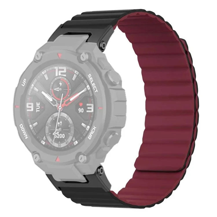 For Huami Amazfit T-Rex /  T-Rex Pro Silicone Watch Strap Magnetic Smartwatch Band