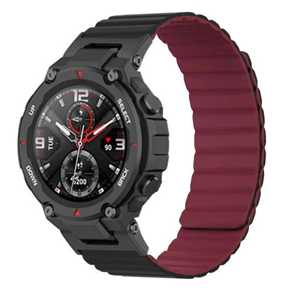 For Huami Amazfit T-Rex /  T-Rex Pro Silicone Watch Strap Magnetic Smartwatch Band