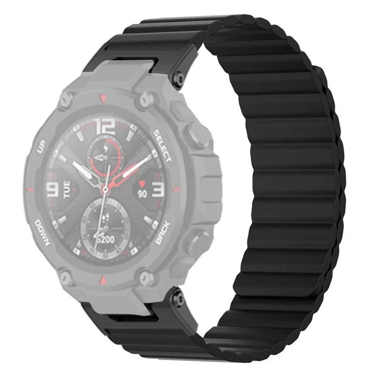 For Huami Amazfit T-Rex /  T-Rex Pro Silicone Watch Strap Magnetic Smartwatch Band