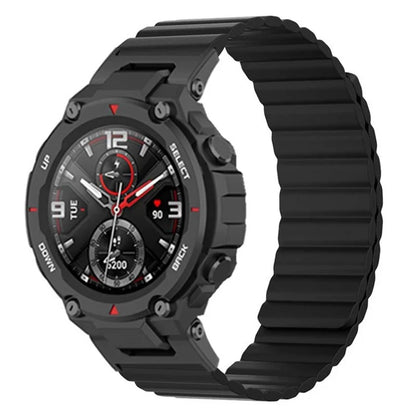 For Huami Amazfit T-Rex /  T-Rex Pro Silicone Watch Strap Magnetic Smartwatch Band