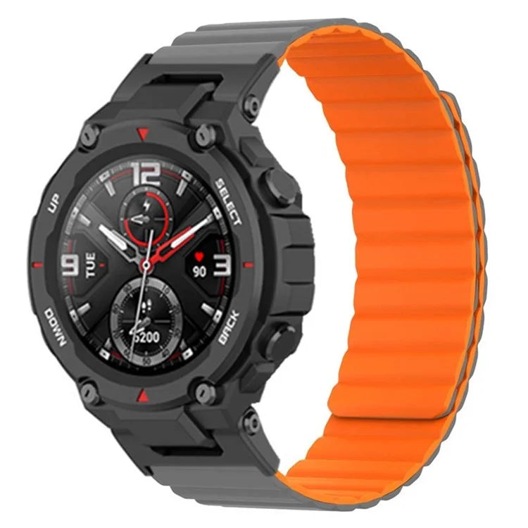 For Huami Amazfit T-Rex /  T-Rex Pro Silicone Watch Strap Magnetic Smartwatch Band
