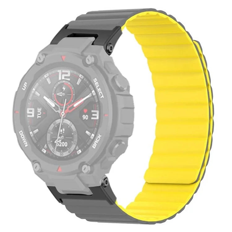 For Huami Amazfit T-Rex /  T-Rex Pro Silicone Watch Strap Magnetic Smartwatch Band