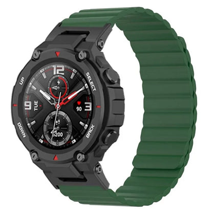 For Huami Amazfit T-Rex /  T-Rex Pro Silicone Watch Strap Magnetic Smartwatch Band
