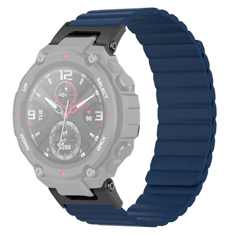 For Huami Amazfit T-Rex /  T-Rex Pro Silicone Watch Strap Magnetic Smartwatch Band