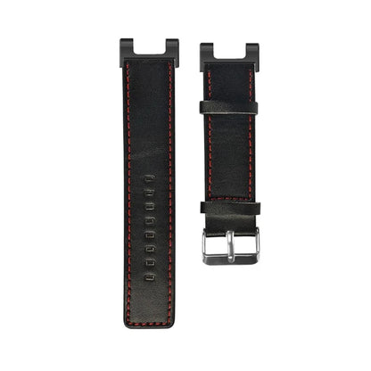 For Huami Amazfit T-Rex / T-Rex Pro Replacement Watch Band Stitching Genuine Cow Leather Wrist Strap, Black