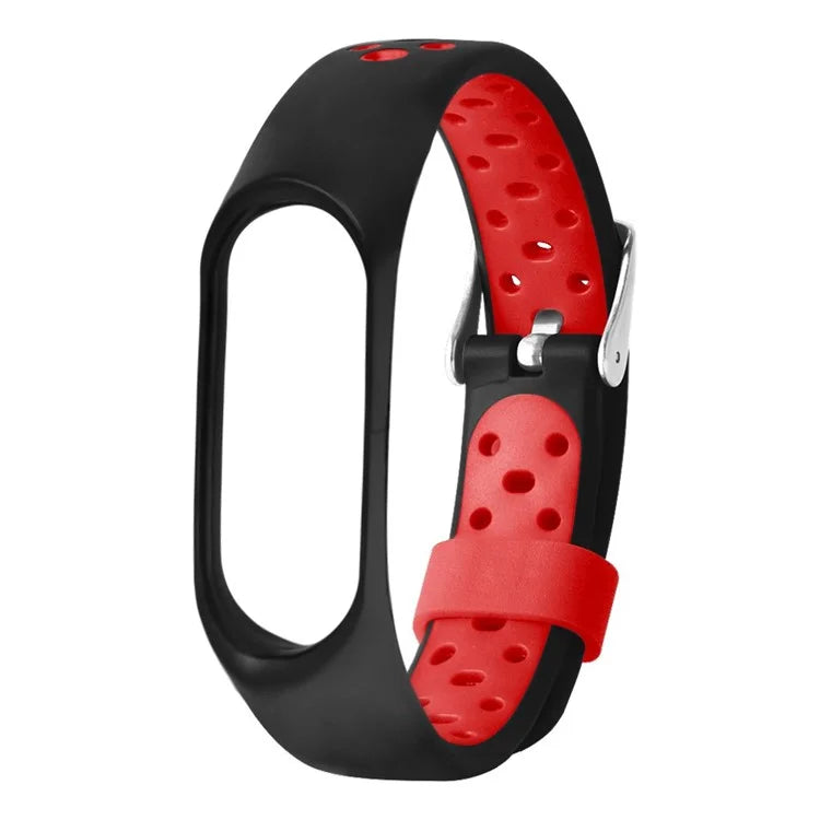 For Xiaomi Mi Band 7 / 6 / 5 / 4 / 3 NFC Watch Bands Dual Color Breathable Silicone Straps