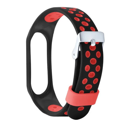 For Xiaomi Mi Band 7 / 6 / 5 / 4 / 3 NFC Watch Bands Dual Color Breathable Silicone Straps