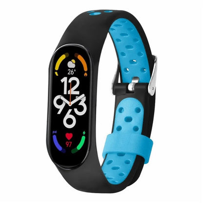 For Xiaomi Mi Band 7 / 6 / 5 / 4 / 3 NFC Watch Bands Dual Color Breathable Silicone Straps
