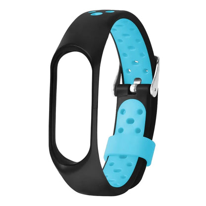 For Xiaomi Mi Band 7 / 6 / 5 / 4 / 3 NFC Watch Bands Dual Color Breathable Silicone Straps