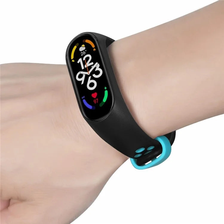 For Xiaomi Mi Band 7 / 6 / 5 / 4 / 3 NFC Watch Bands Dual Color Breathable Silicone Straps