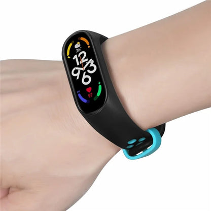For Xiaomi Mi Band 7 / 6 / 5 / 4 / 3 NFC Watch Bands Dual Color Breathable Silicone Straps