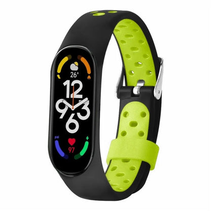 For Xiaomi Mi Band 7 / 6 / 5 / 4 / 3 NFC Watch Bands Dual Color Breathable Silicone Straps