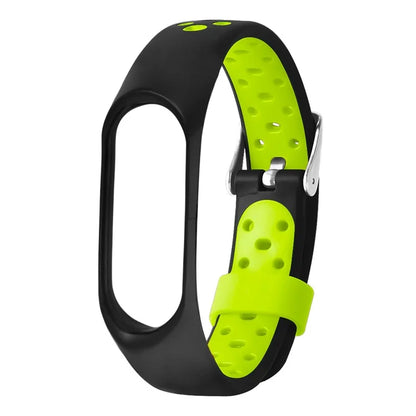 For Xiaomi Mi Band 7 / 6 / 5 / 4 / 3 NFC Watch Bands Dual Color Breathable Silicone Straps