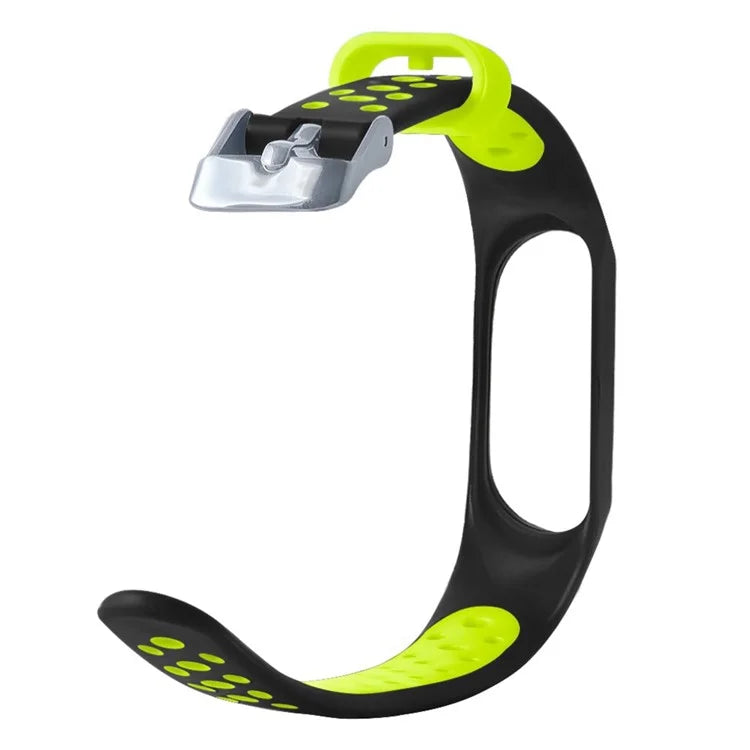For Xiaomi Mi Band 7 / 6 / 5 / 4 / 3 NFC Watch Bands Dual Color Breathable Silicone Straps