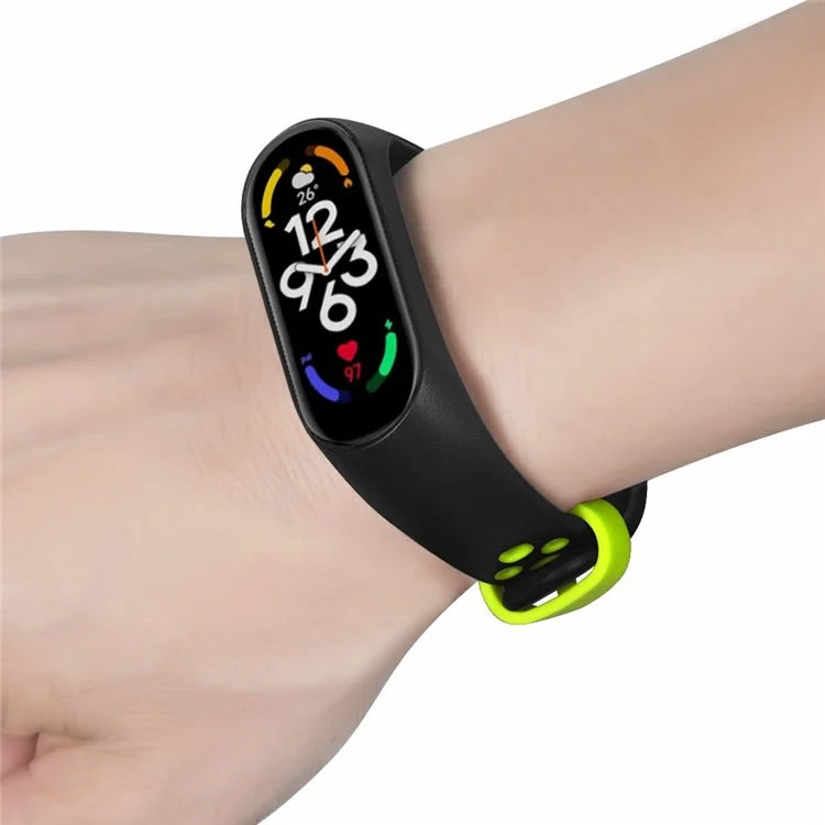For Xiaomi Mi Band 7 / 6 / 5 / 4 / 3 NFC Watch Bands Dual Color Breathable Silicone Straps