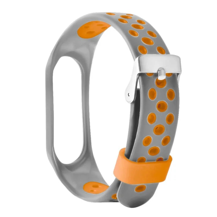 For Xiaomi Mi Band 7 / 6 / 5 / 4 / 3 NFC Watch Bands Dual Color Breathable Silicone Straps