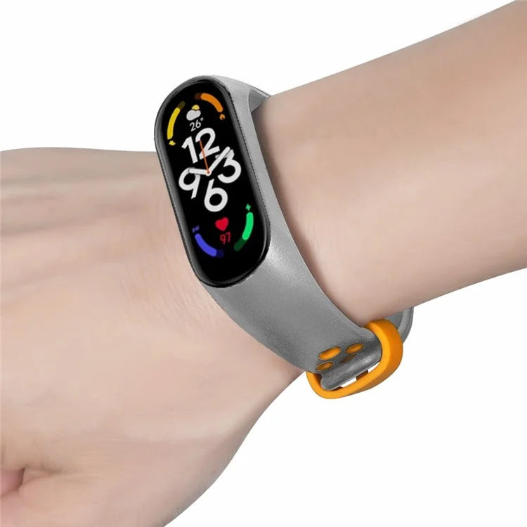 For Xiaomi Mi Band 7 / 6 / 5 / 4 / 3 NFC Watch Bands Dual Color Breathable Silicone Straps