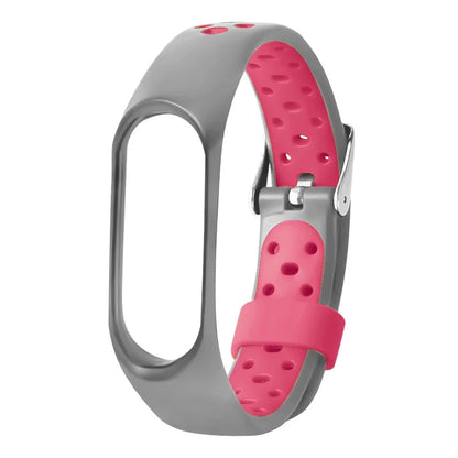 For Xiaomi Mi Band 7 / 6 / 5 / 4 / 3 NFC Watch Bands Dual Color Breathable Silicone Straps