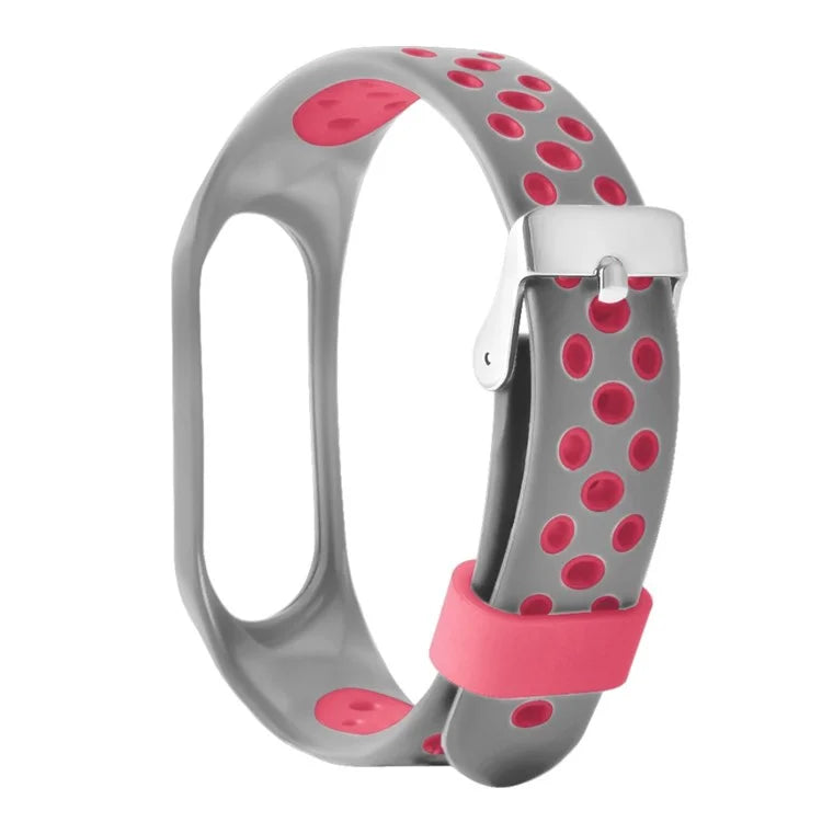 For Xiaomi Mi Band 7 / 6 / 5 / 4 / 3 NFC Watch Bands Dual Color Breathable Silicone Straps