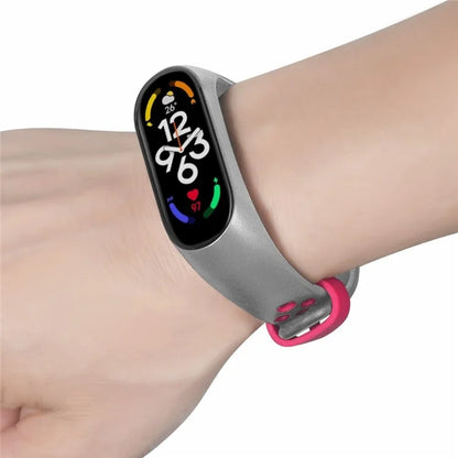 For Xiaomi Mi Band 7 / 6 / 5 / 4 / 3 NFC Watch Bands Dual Color Breathable Silicone Straps