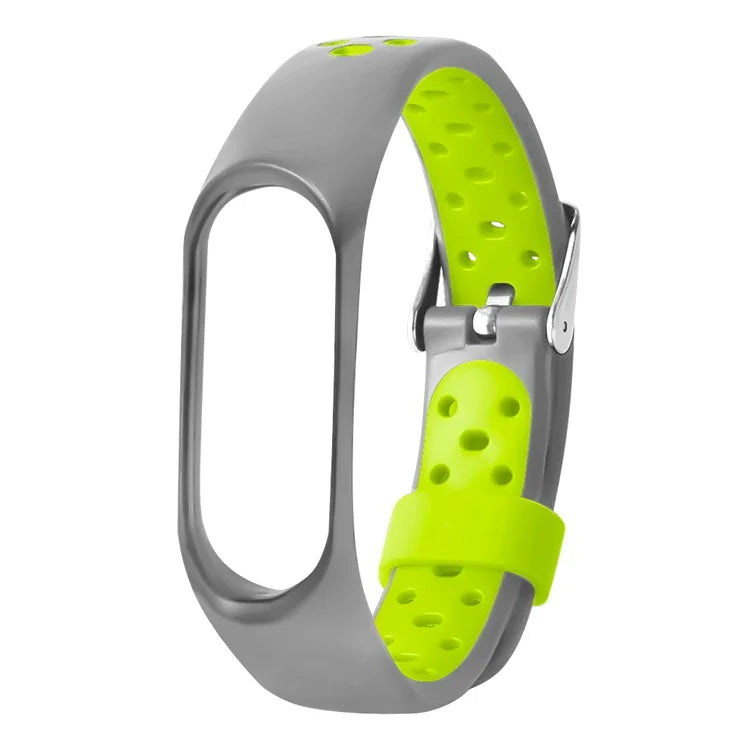 For Xiaomi Mi Band 7 / 6 / 5 / 4 / 3 NFC Watch Bands Dual Color Breathable Silicone Straps
