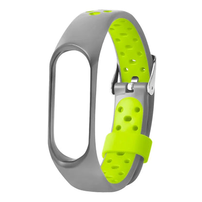 For Xiaomi Mi Band 7 / 6 / 5 / 4 / 3 NFC Watch Bands Dual Color Breathable Silicone Straps