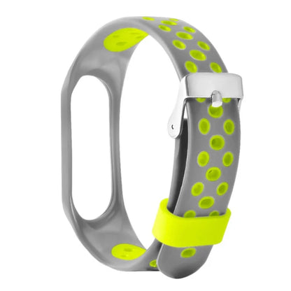 For Xiaomi Mi Band 7 / 6 / 5 / 4 / 3 NFC Watch Bands Dual Color Breathable Silicone Straps
