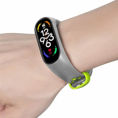 For Xiaomi Mi Band 7 / 6 / 5 / 4 / 3 NFC Watch Bands Dual Color Breathable Silicone Straps