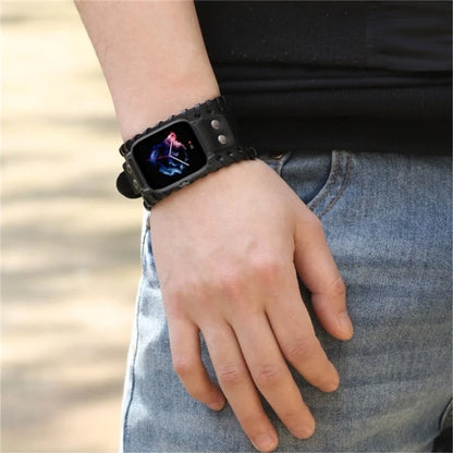 For Huami Amazfit GTS 4 / 3 / 2 / 2 mini / Bip Watch Band Rivet Punk Style 20mm Cowhide Leather Bracelet Strap