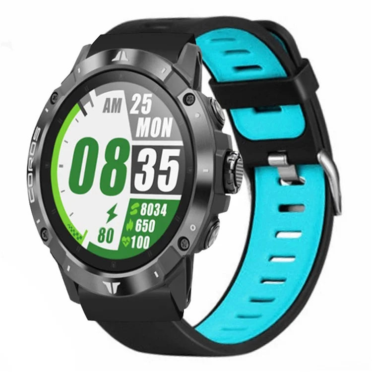For Huami Amazfit Falcon / Garmin Fenix 7 / 6 / 5 Silicone Watch Band Dual Color Sport Strap with 22mm PC Connector