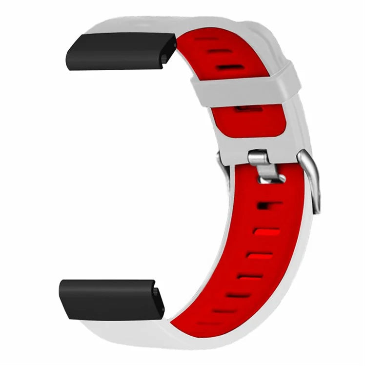 For Huami Amazfit Falcon / Garmin Fenix 7 / 6 / 5 Silicone Watch Band Dual Color Sport Strap with 22mm PC Connector