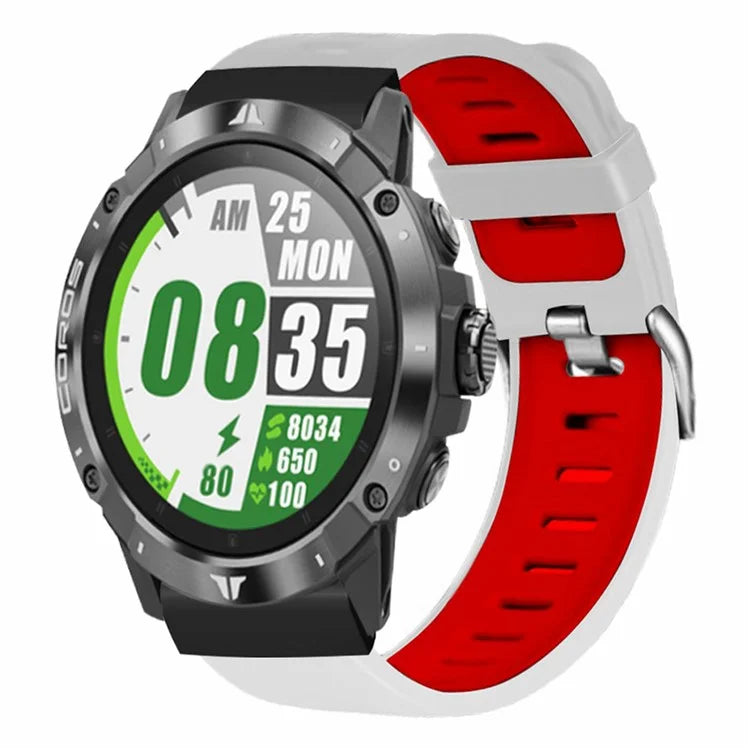 For Huami Amazfit Falcon / Garmin Fenix 7 / 6 / 5 Silicone Watch Band Dual Color Sport Strap with 22mm PC Connector