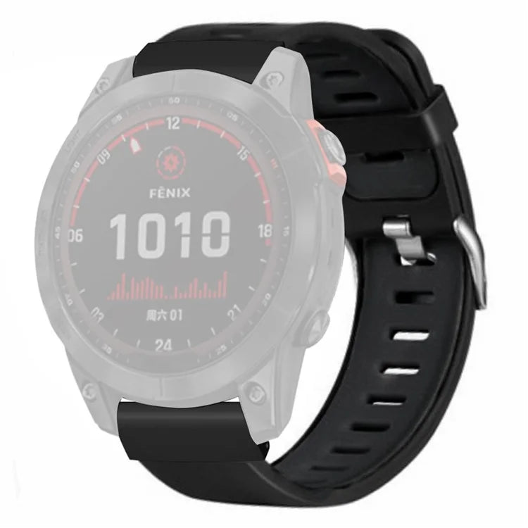 For Huami Amazfit Falcon / Garmin Fenix 7 / 6 / 5 Silicone Watch Band Dual Color Sport Strap with 22mm PC Connector