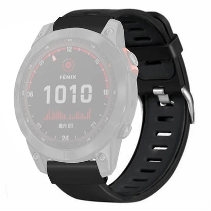 For Huami Amazfit Falcon / Garmin Fenix 7 / 6 / 5 Silicone Watch Band Dual Color Sport Strap with 22mm PC Connector