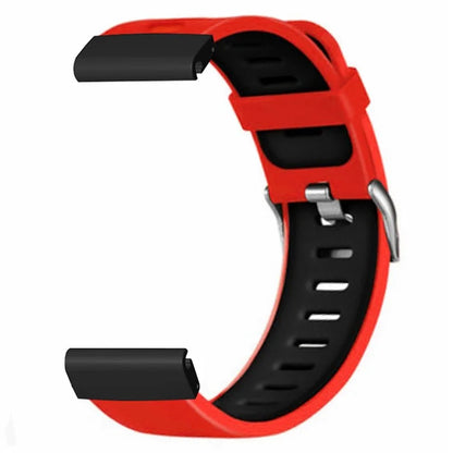 For Huami Amazfit Falcon / Garmin Fenix 7 / 6 / 5 Silicone Watch Band Dual Color Sport Strap with 22mm PC Connector
