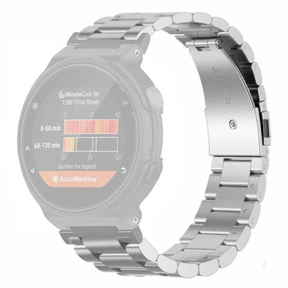 For Garmin Forerunner 220 / 230 / 235 / 735XT / 620 / 630 Watch Band 3-beads Solid Metal Strap