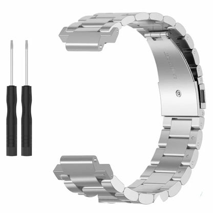 For Garmin Forerunner 220 / 230 / 235 / 735XT / 620 / 630 Watch Band 3-beads Solid Metal Strap