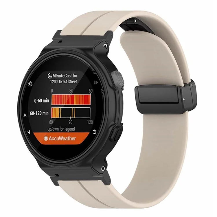 For Garmin Forerunner 220 / 230 / 235 / 735XT / 620 / 630 Watch Strap Magnetic Buckle Silicone Strap