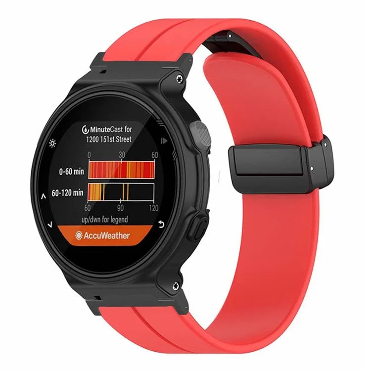For Garmin Forerunner 220 / 230 / 235 / 735XT / 620 / 630 Watch Strap Magnetic Buckle Silicone Strap