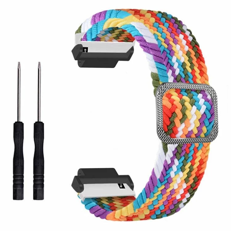 For Garmin Forerunner 220 / 230 / 235 / 735XT / 620 / 630 Watch Strap Stretchy Braided Nylon Band