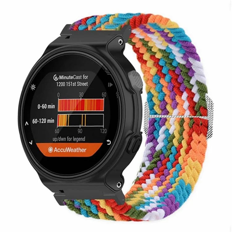 For Garmin Forerunner 220 / 230 / 235 / 735XT / 620 / 630 Watch Strap Stretchy Braided Nylon Band