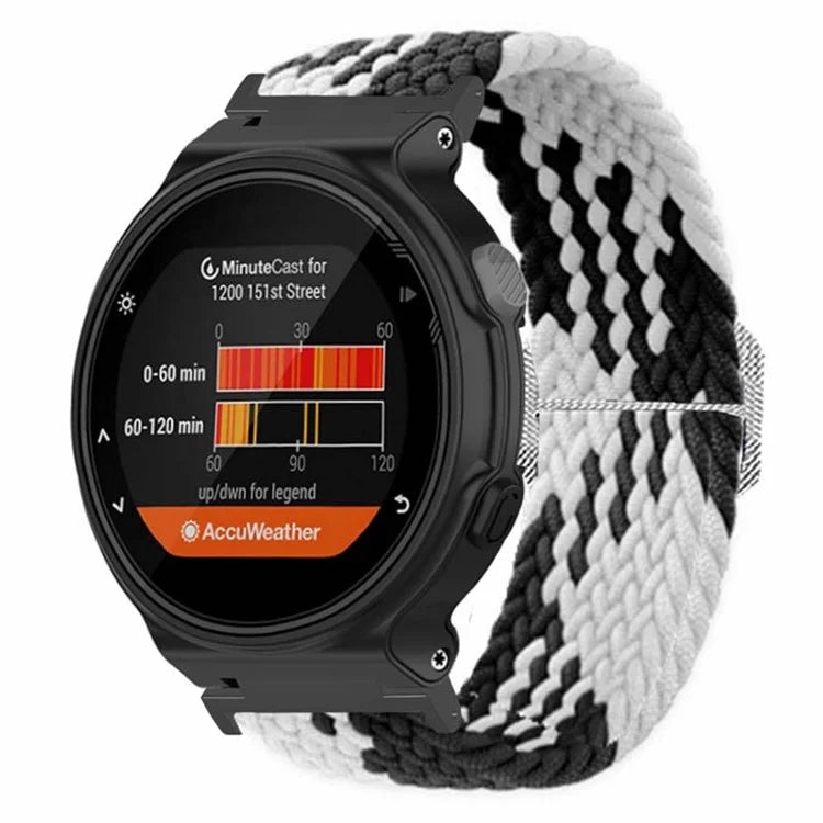 For Garmin Forerunner 220 / 230 / 235 / 735XT / 620 / 630 Watch Strap Stretchy Braided Nylon Band