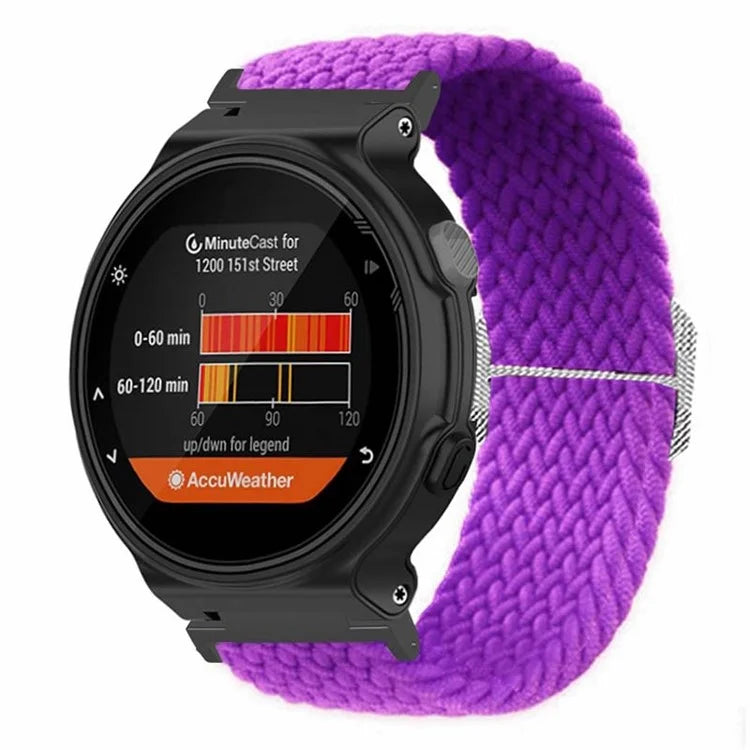 For Garmin Forerunner 220 / 230 / 235 / 735XT / 620 / 630 Watch Strap Stretchy Braided Nylon Band