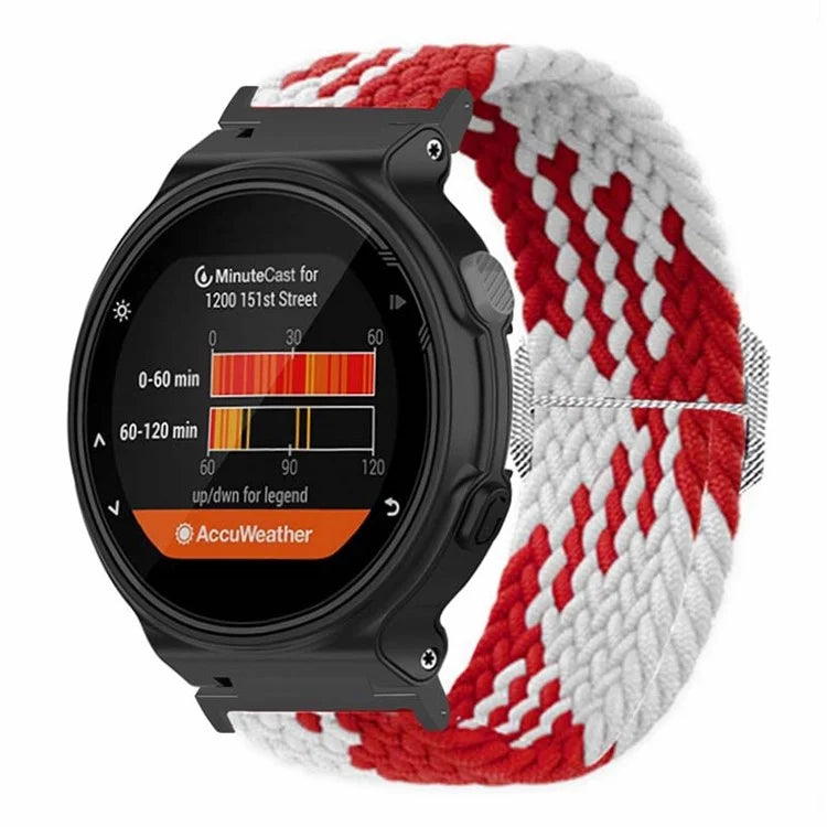For Garmin Forerunner 220 / 230 / 235 / 735XT / 620 / 630 Watch Strap Stretchy Braided Nylon Band