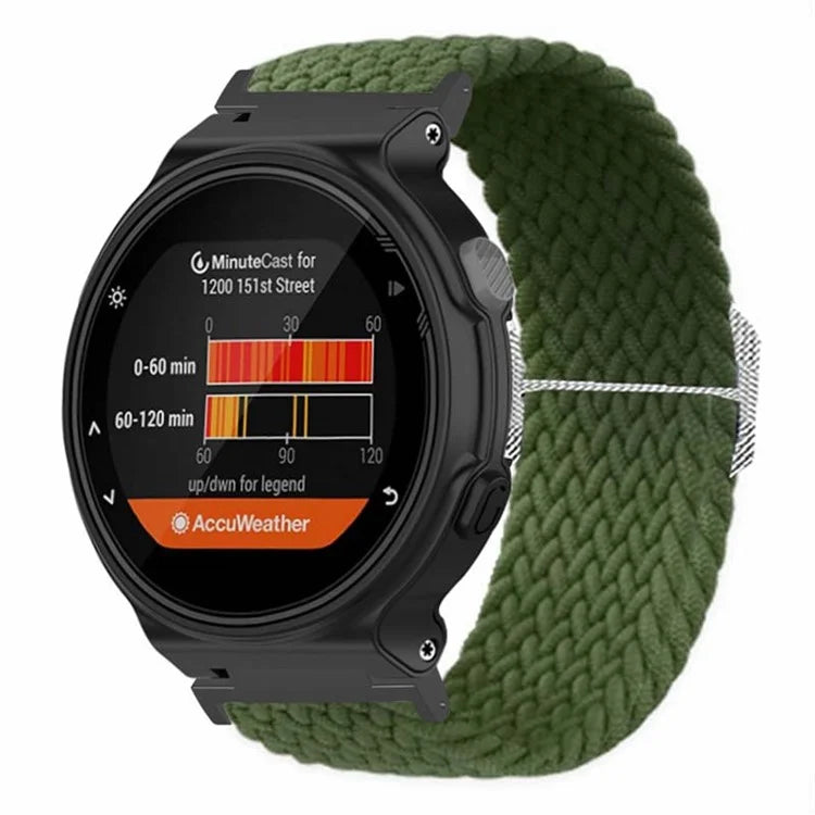 For Garmin Forerunner 220 / 230 / 235 / 735XT / 620 / 630 Watch Strap Stretchy Braided Nylon Band