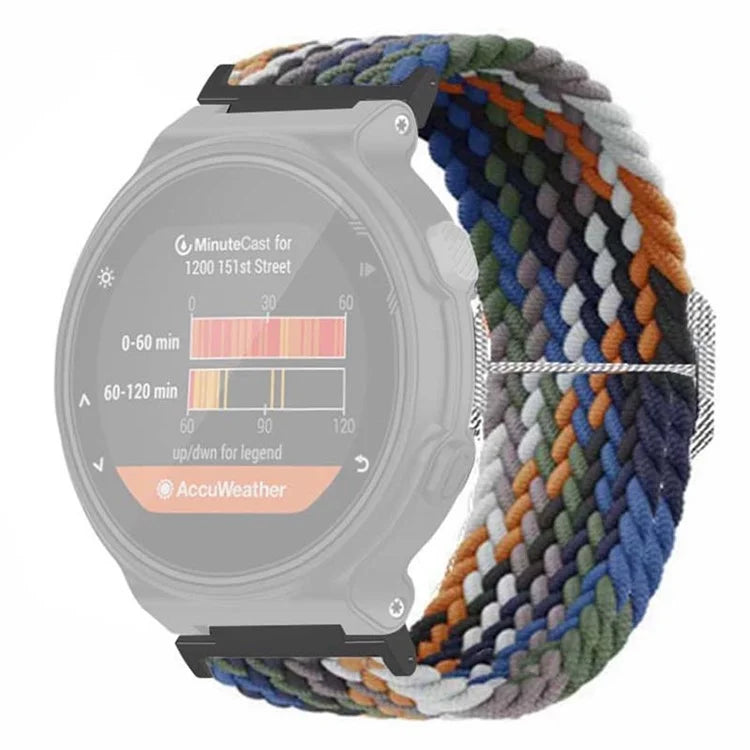 For Garmin Forerunner 220 / 230 / 235 / 735XT / 620 / 630 Watch Strap Stretchy Braided Nylon Band