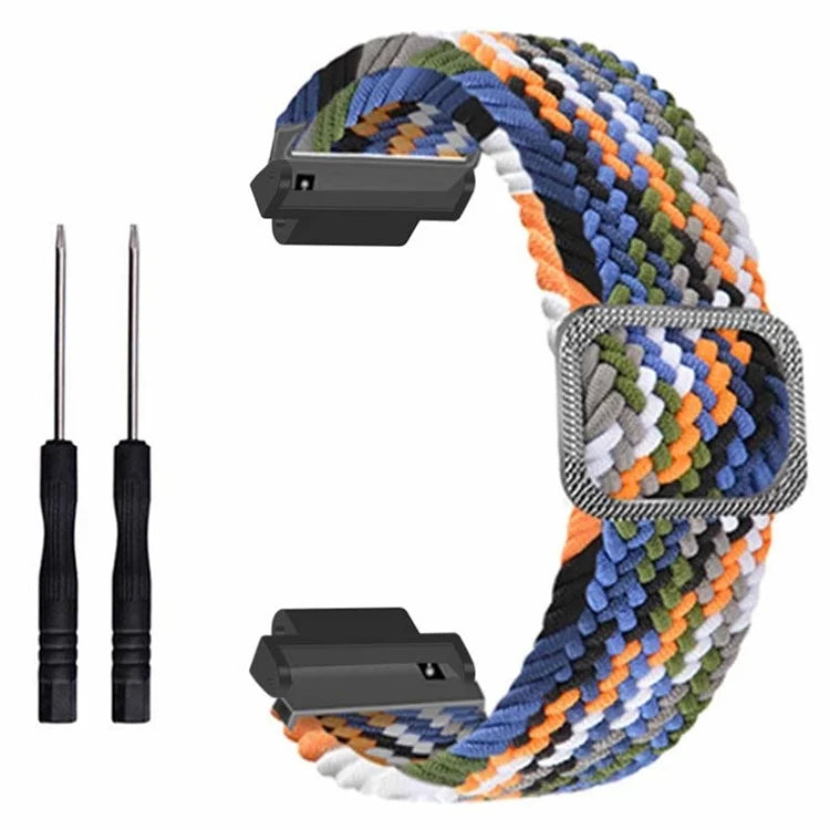 For Garmin Forerunner 220 / 230 / 235 / 735XT / 620 / 630 Watch Strap Stretchy Braided Nylon Band