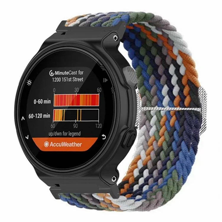 For Garmin Forerunner 220 / 230 / 235 / 735XT / 620 / 630 Watch Strap Stretchy Braided Nylon Band