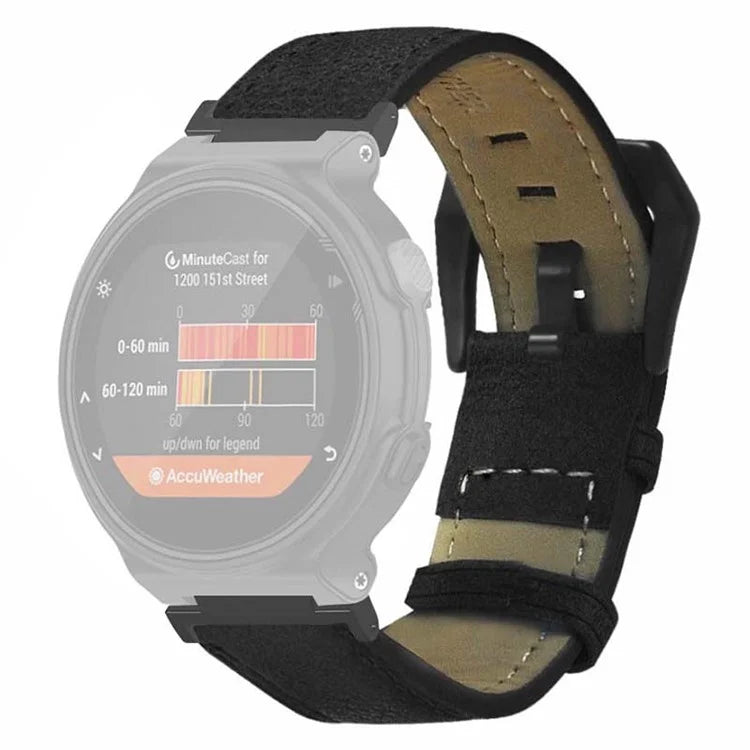 For Garmin Forerunner 220 / 230 / 235 / 735XT / 620 / 630 Watch Strap PU Leather Retro Texture Wristband Strap