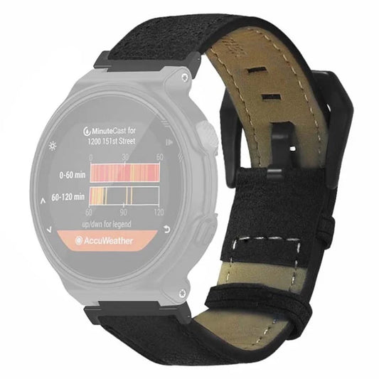 For Garmin Forerunner 220 / 230 / 235 / 735XT / 620 / 630 Watch Strap PU Leather Retro Texture Wristband Strap